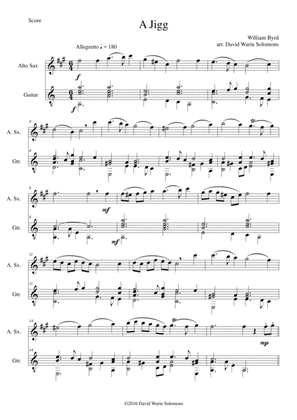 Byrd's Jigg for alto saxophone and guitar