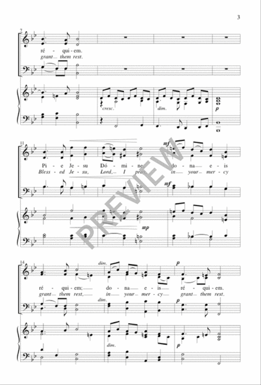 Pie Jesu Pie Jesu 4-Part scores gallery preview page 3