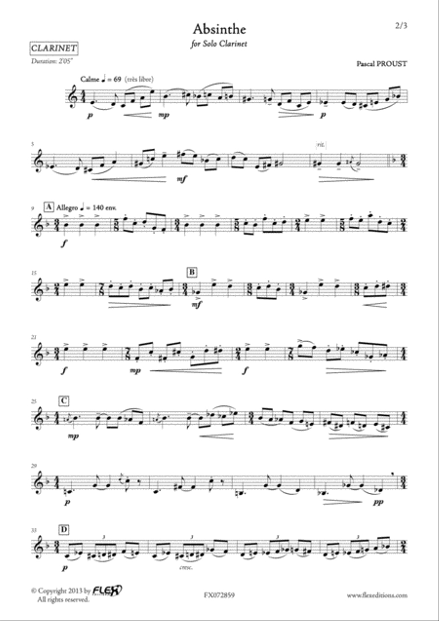Absinthe B-Flat Clarinet scores gallery preview page 2