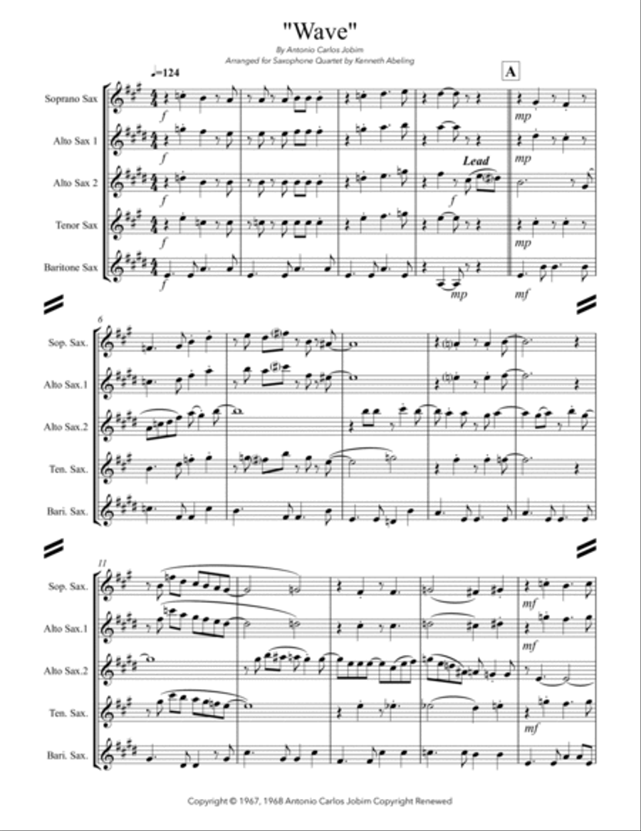 Wave Saxophone Quartet scores gallery preview page 2