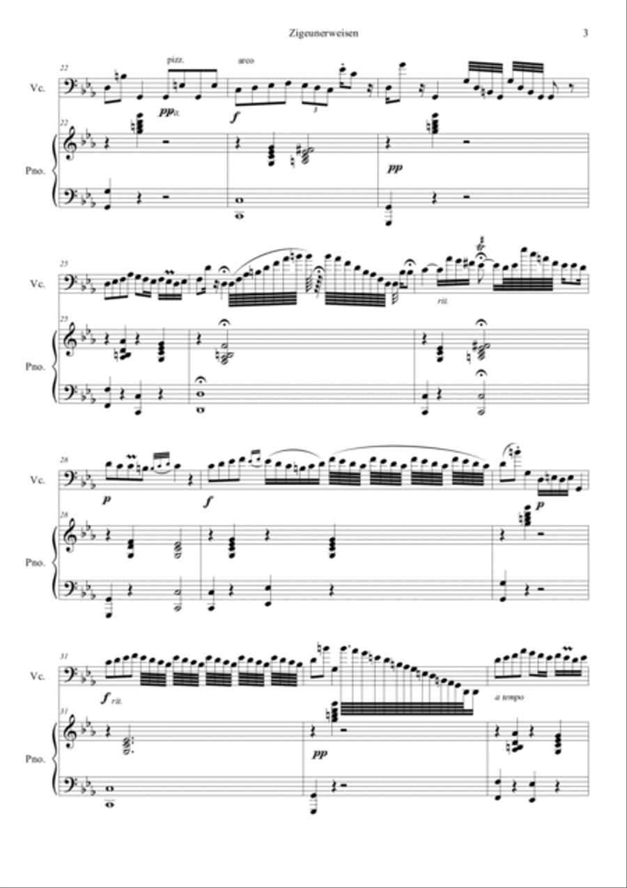 Zigeunerweisen Op.20 Piano scores gallery preview page 3