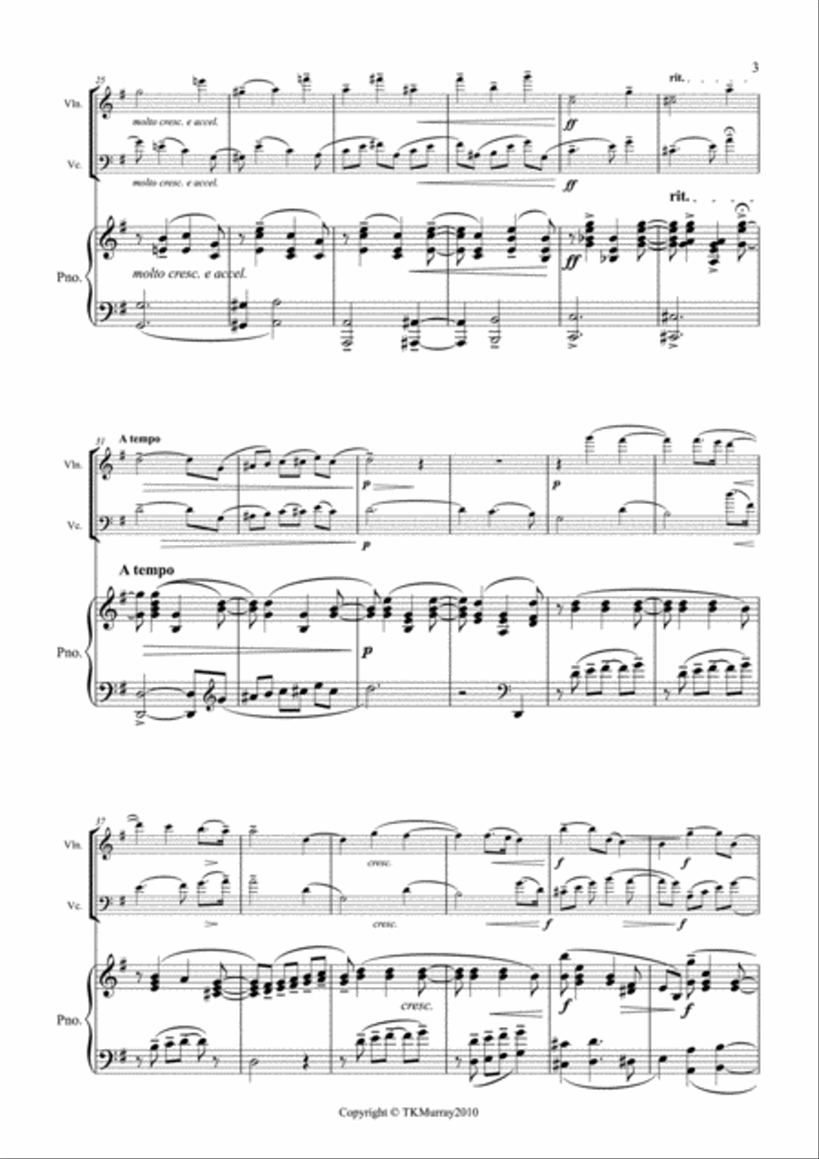 Rachmaninoff - Prelude Op23 No10 - Piano Trio Piano Trio scores gallery preview page 2