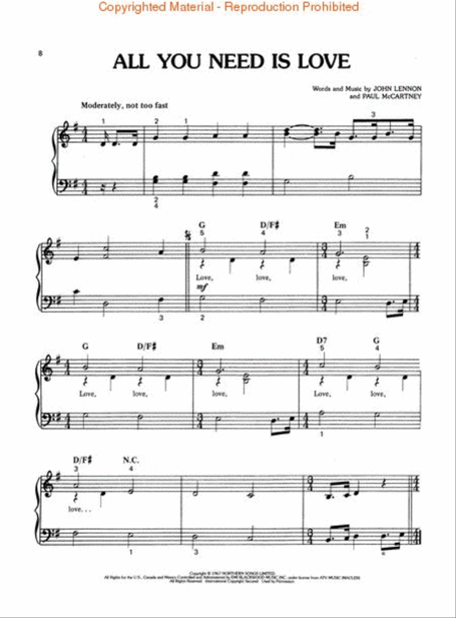 Beatles Greatest Hits Easy Piano scores gallery preview page 3
