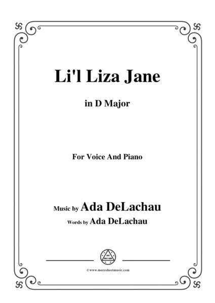 Ada DeLachau-Li'l Liza Jane,in D Major,for Voice and Piano image number null