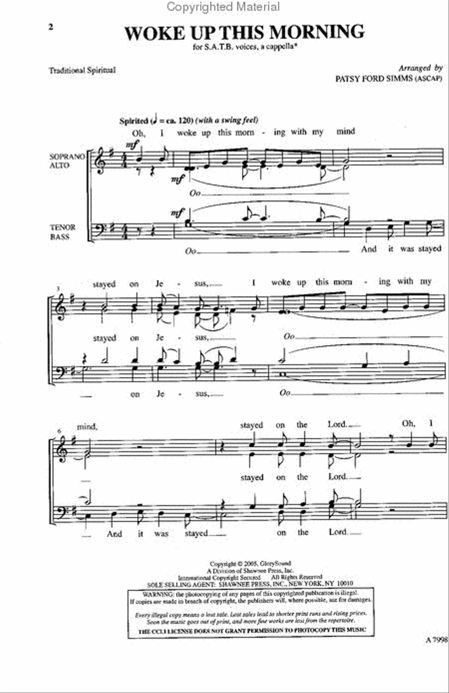 Woke Up This Morning 4-Part scores gallery preview page 2
