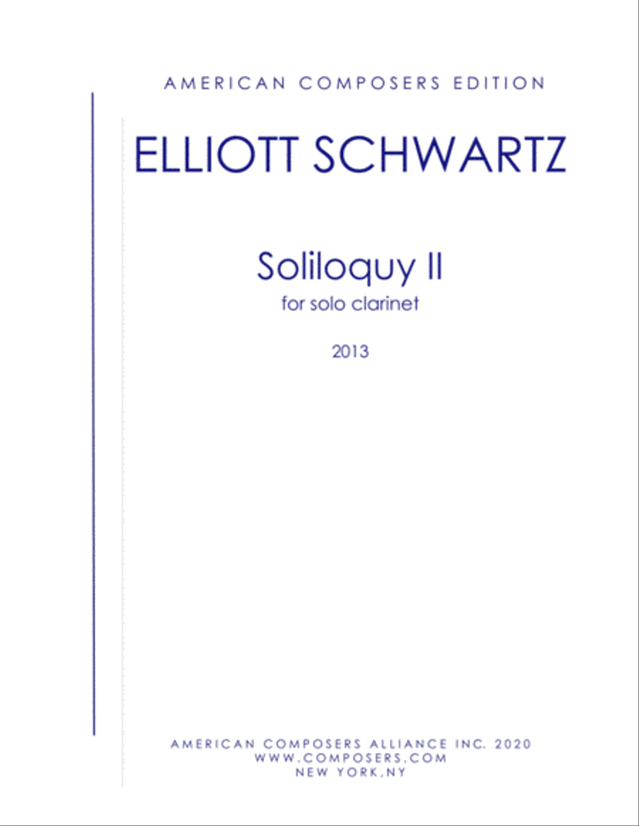 [Schwartz] Soliloquy II Clarinet Solo scores gallery preview page 1