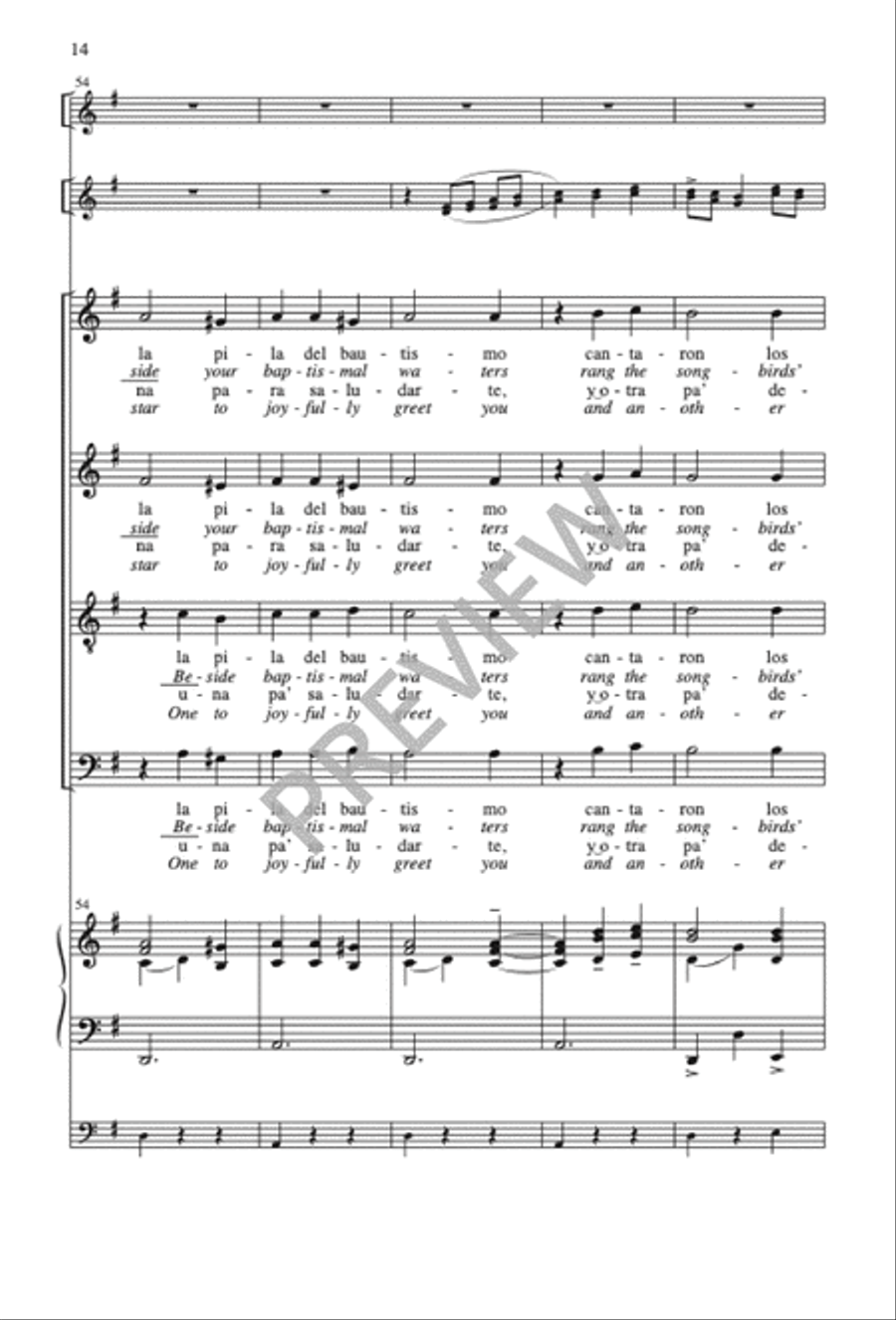 Las Mañanitas / The Morning Song 4-Part scores gallery preview page 15