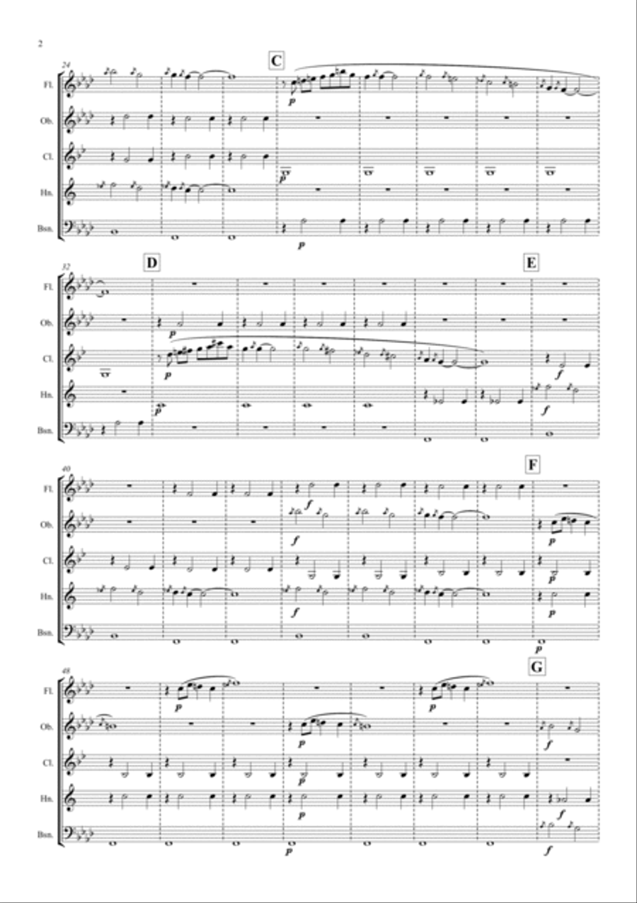 Satie: Trois Gnossiennes Nos.1,2 & 3 - wind quintet Woodwind Quintet scores gallery preview page 3