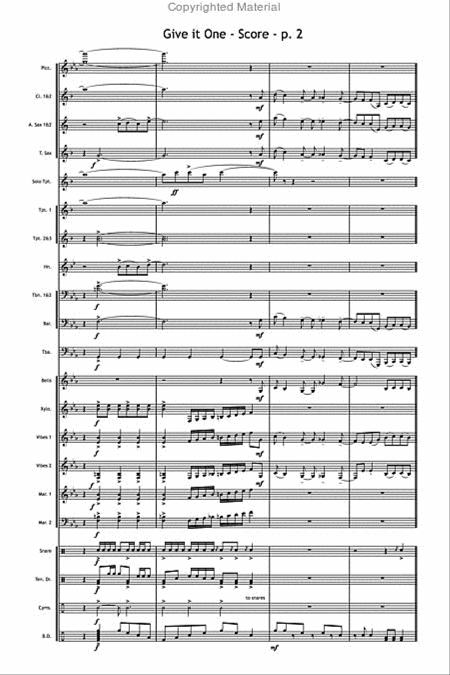 Give It One Marching Band scores gallery preview page 3