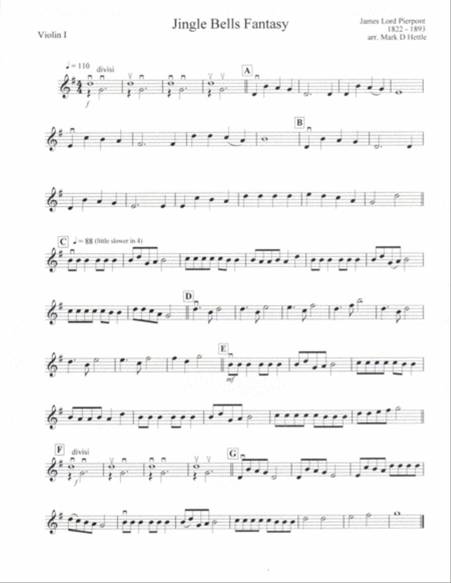 Jingle Bells Fantasy String Orchestra scores gallery preview page 4