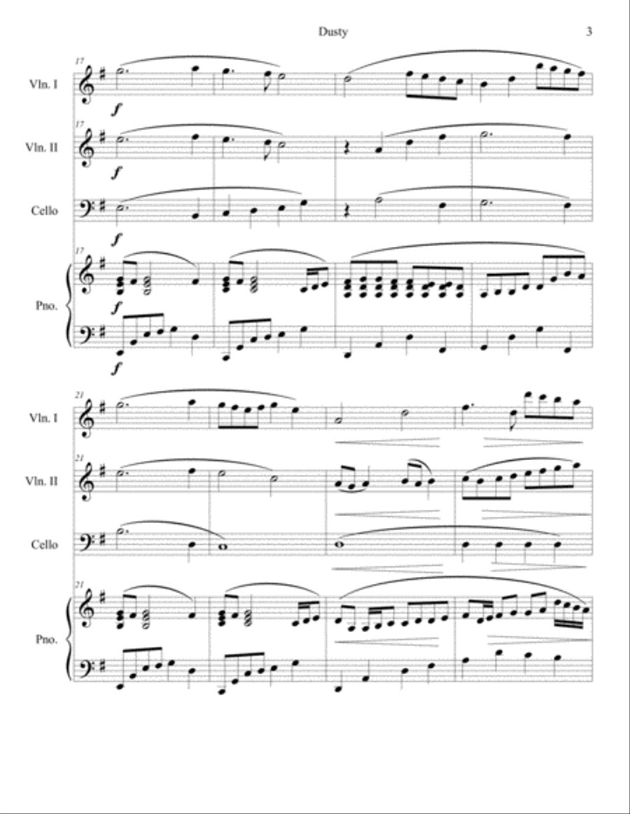 Dusty Dusty Piano Trio scores gallery preview page 3