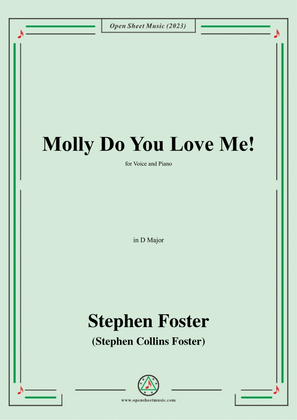 Book cover for S. Foster-Molly Do You Love Me!,in D Major