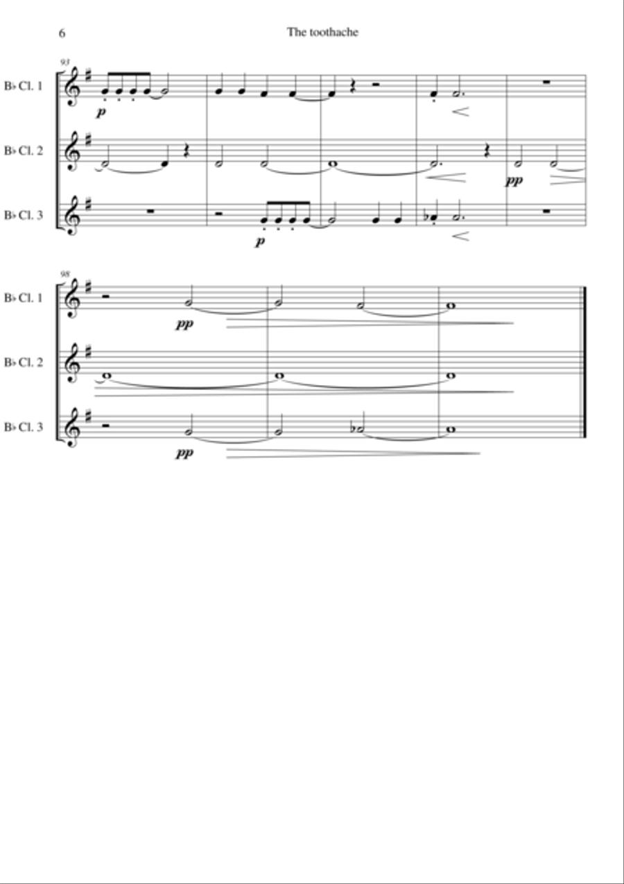 The toothache for clarinet trio Clarinet Trio scores gallery preview page 6