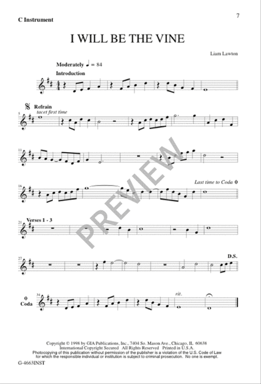 I Will Be the Vine 4-Part scores gallery preview page 7