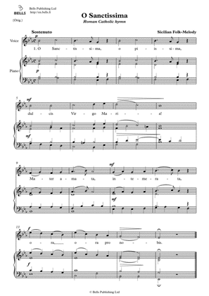 O Sanctissima (Solo song) (Original key. E-flat Major)