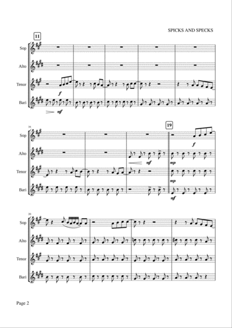 Spicks And Specks Woodwind Quartet scores gallery preview page 2