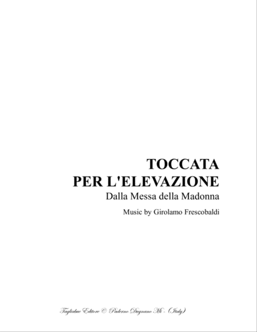 TOCCATA PER L'ELEVAZIONE - From Mass of the Virgin Mary - For Organ Organ Solo scores gallery preview page 1