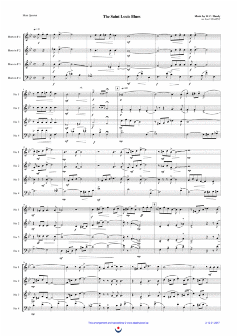 The Saint Louis Blues Brass Ensemble scores gallery preview page 1