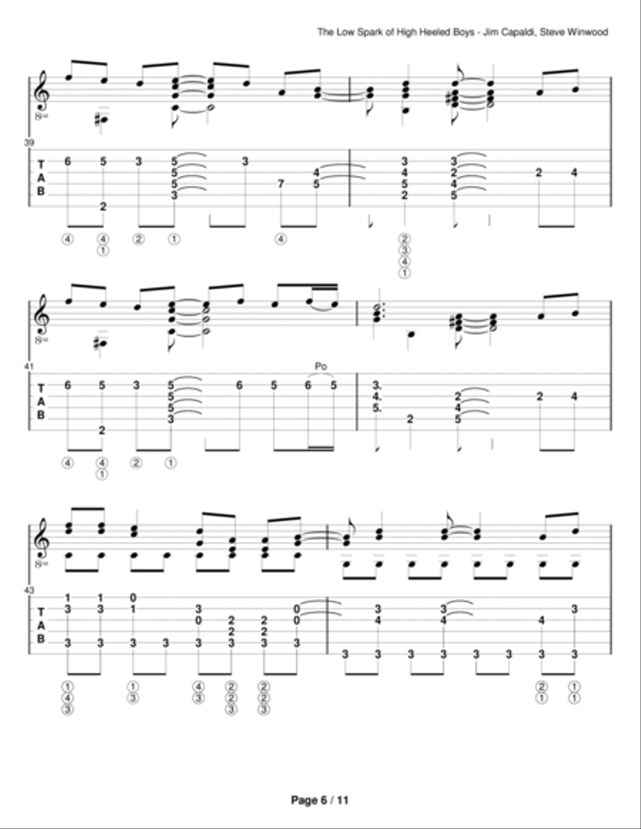 Low Spark Of High-heeled Boys Electric Guitar scores gallery preview page 6