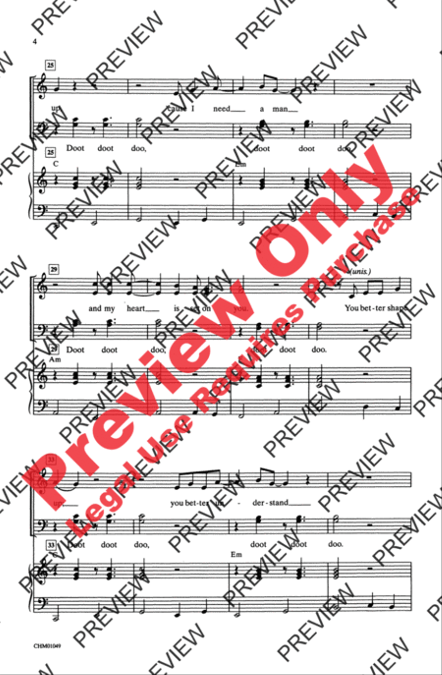 You're the One That I Want 4-Part scores gallery preview page 4