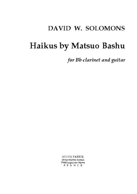 Haikus By Matsuo Basho