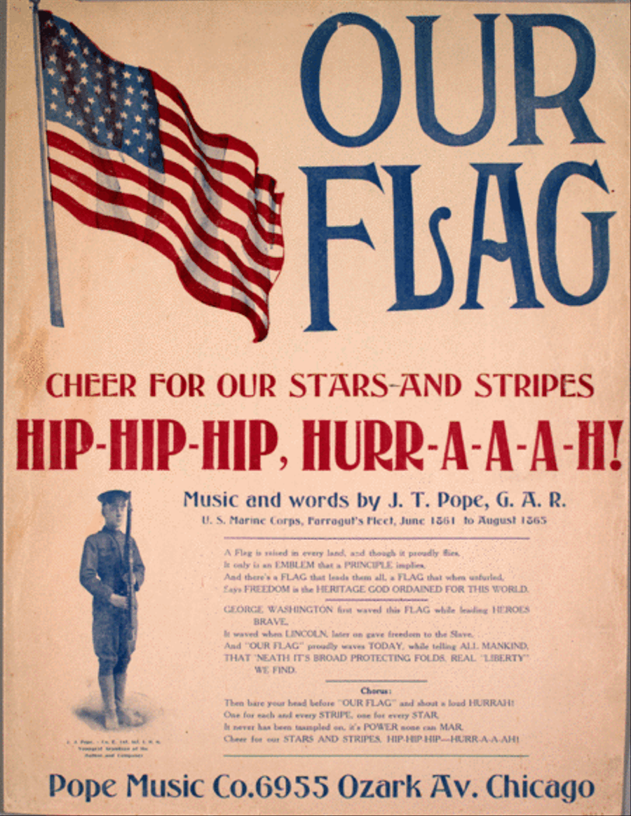 Our Flag. (Cheer For Our Stars and Stripes Hip-Hip-Hip, Hurr-A-A-AH!) Voice scores gallery preview page 1
