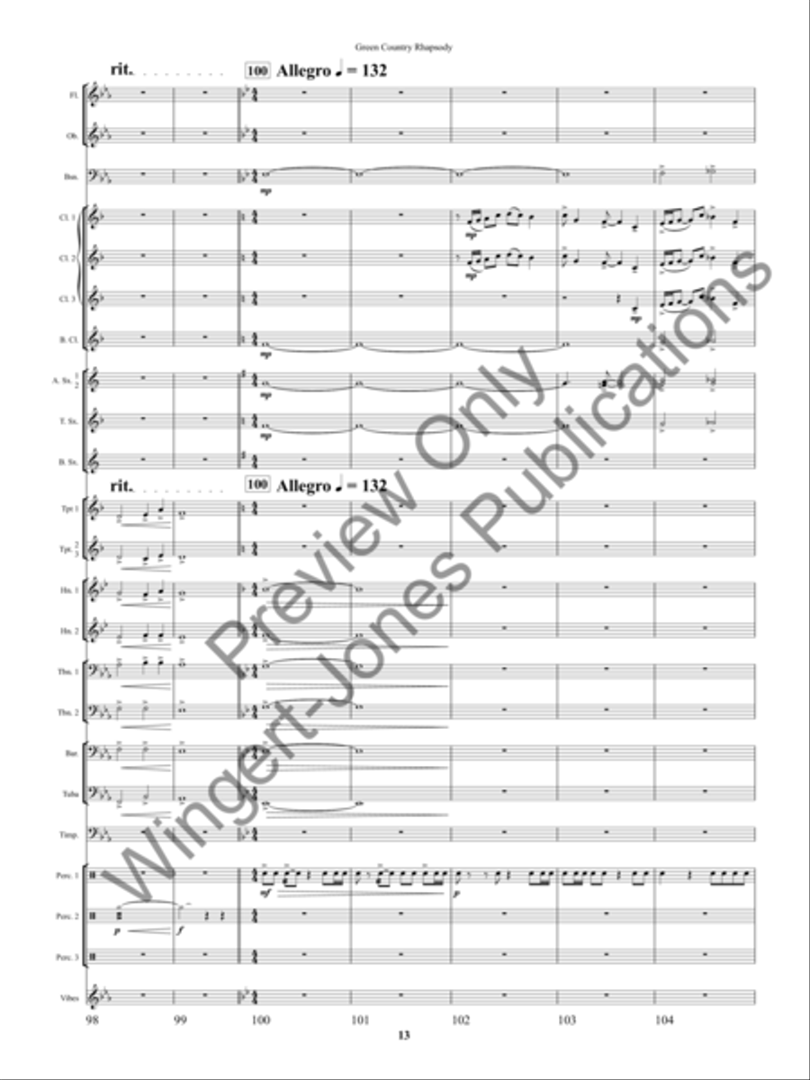 Green County Rhapsody Concert Band scores gallery preview page 16
