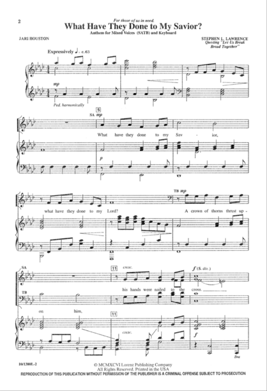 What Have They Done to My Savior? 4-Part scores gallery preview page 2