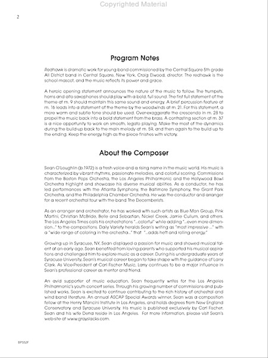 Redhawk Concert Band scores gallery preview page 3