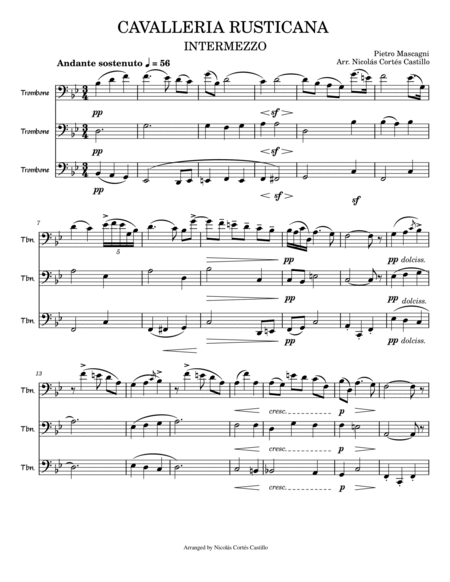 Intermezzo from Cavalleria Rusticana - Trombone Trio image number null