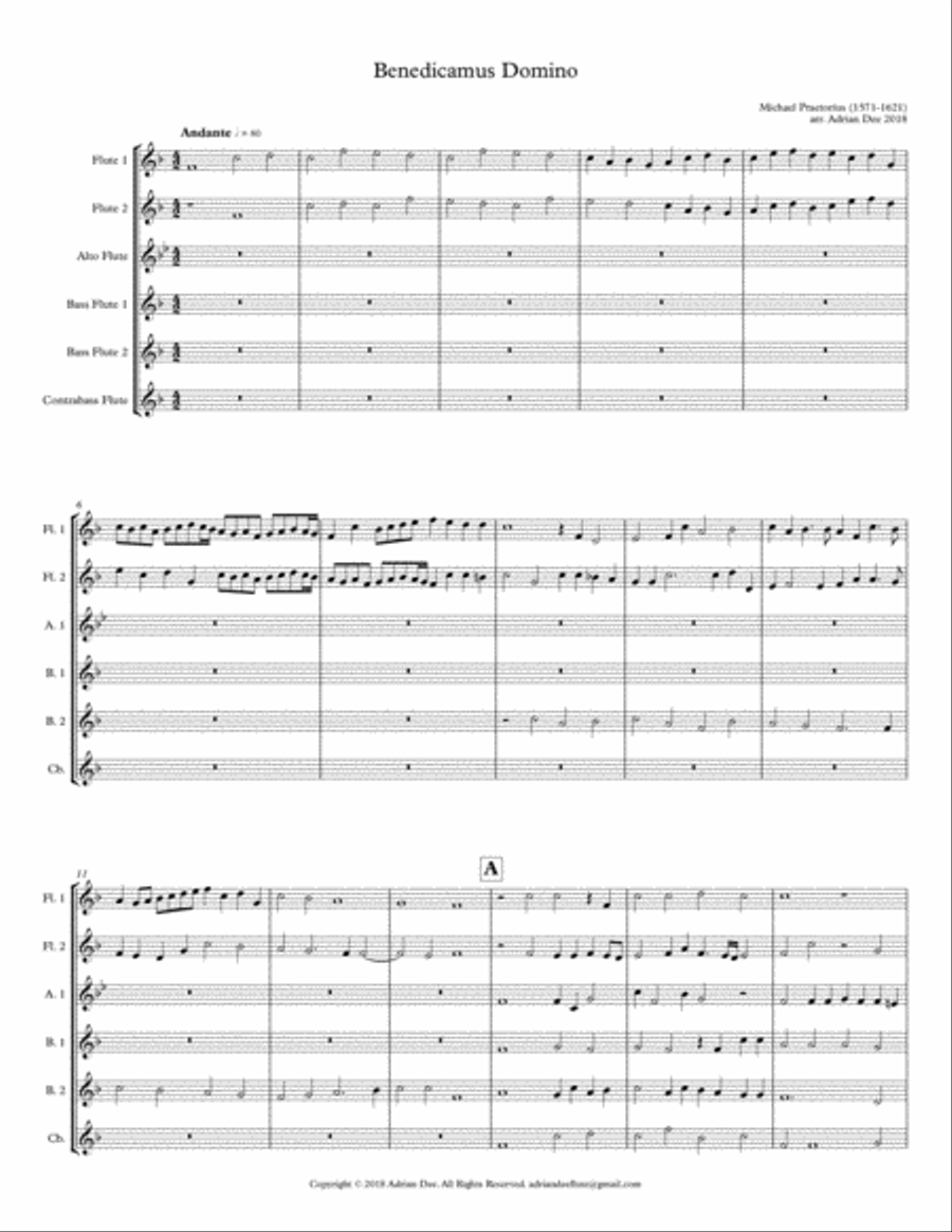 Benedicamus Domino Flute Choir scores gallery preview page 3