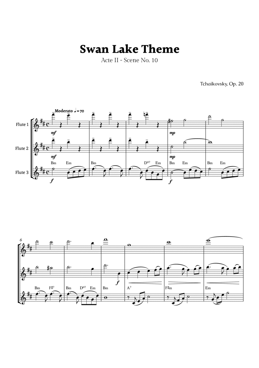 Book cover for Swan Lake Theme by Tchaikovsky