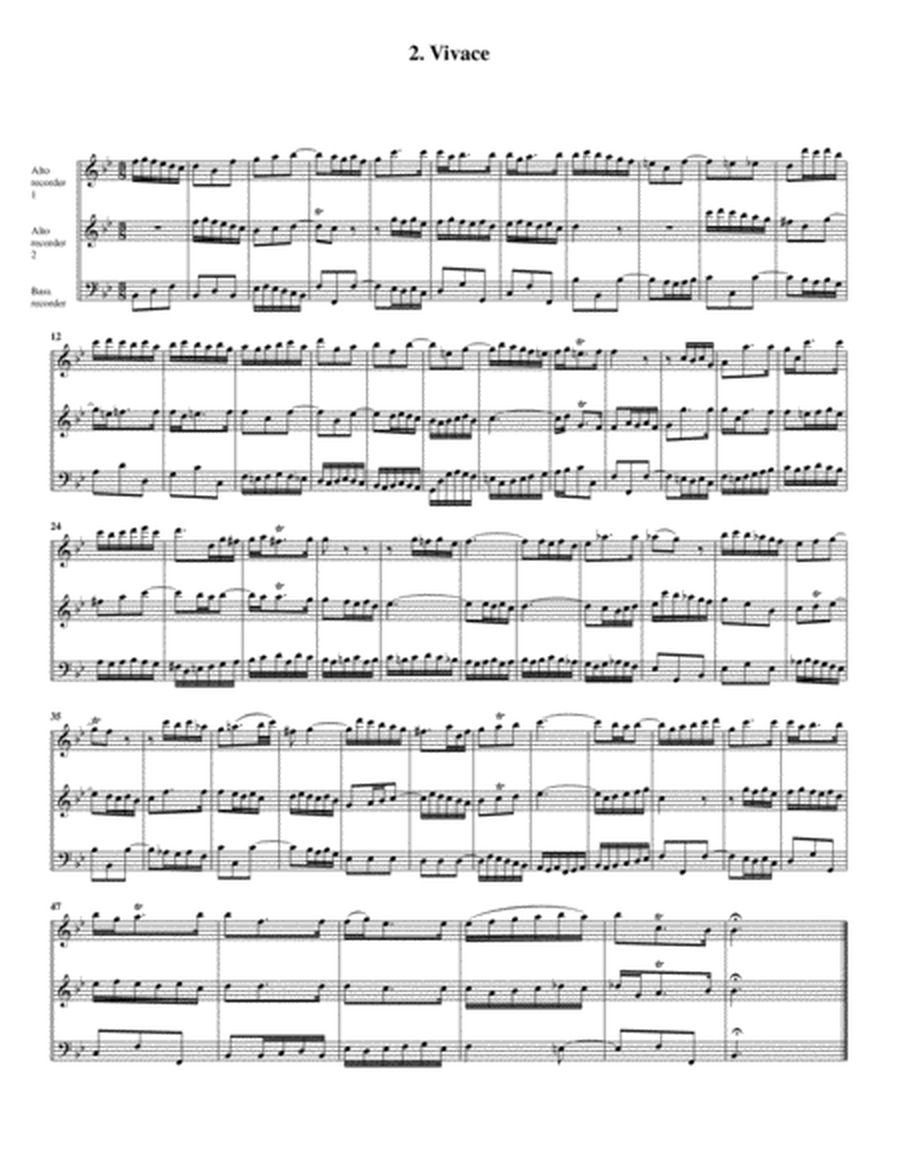 Trio sonata, BWV 1038 (arrangement for 3 recorders)