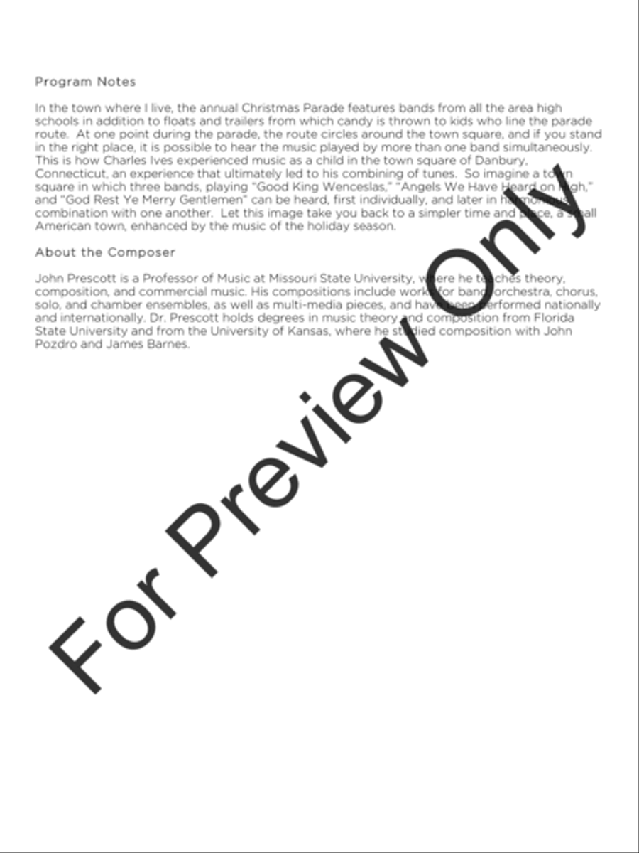 Christmas On The Town Square (Score) Concert Band scores gallery preview page 3