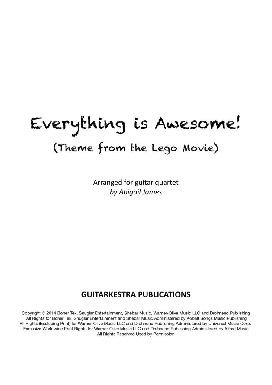 Everything Is Awesome (awesome Remixx!!!) Guitar Ensemble scores gallery preview page 1