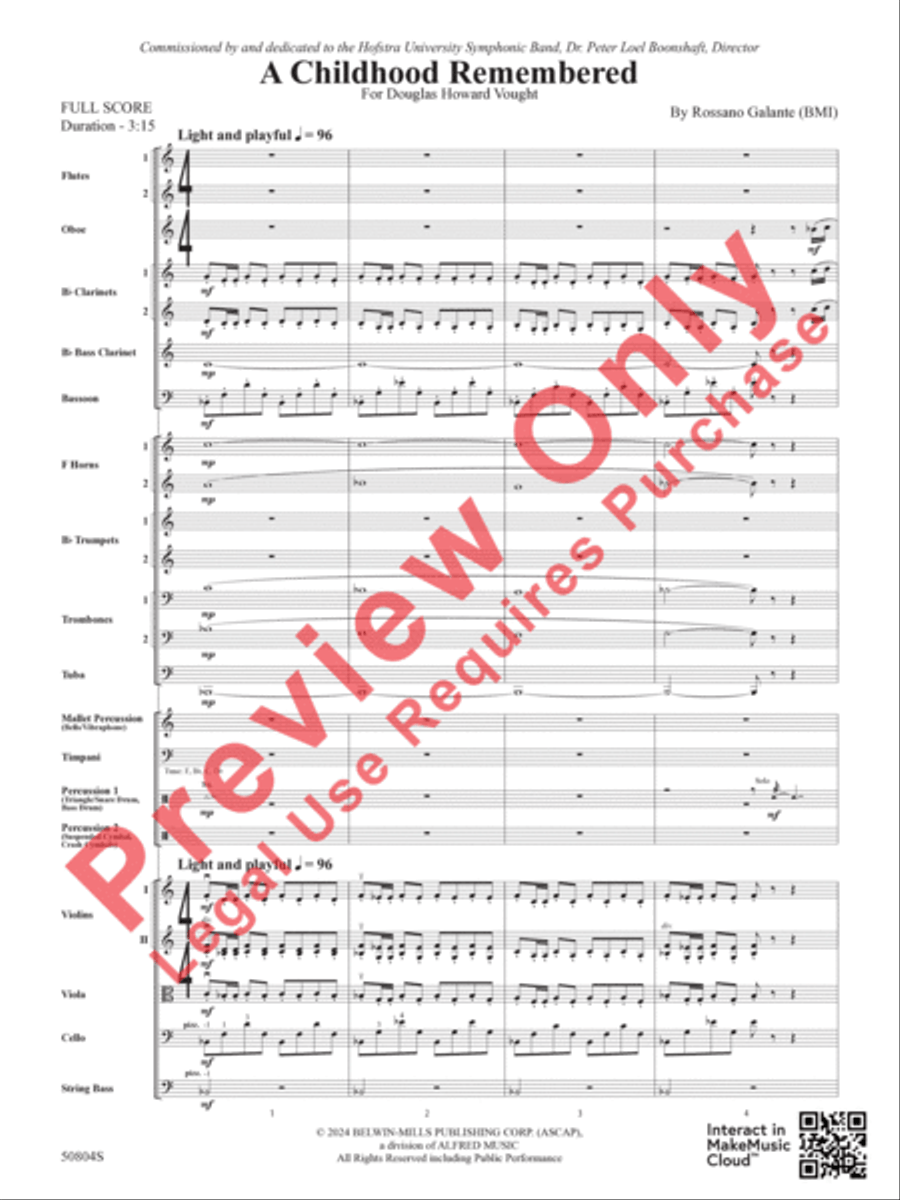 A Childhood Remembered Full Orchestra scores gallery preview page 4
