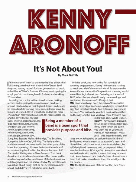 Modern Drummer Legends: Kenny Aronoff