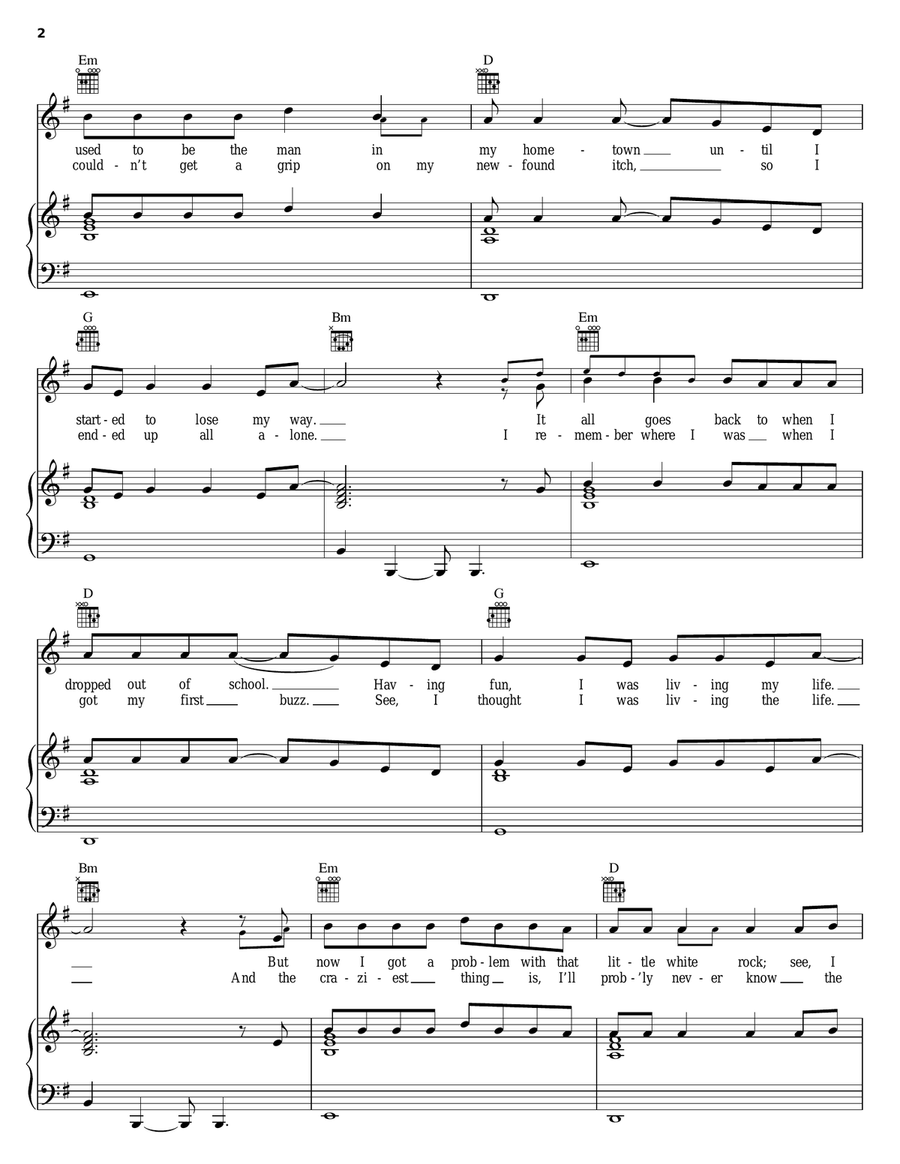 Losing My Way Piano, Vocal, Guitar scores gallery preview page 2