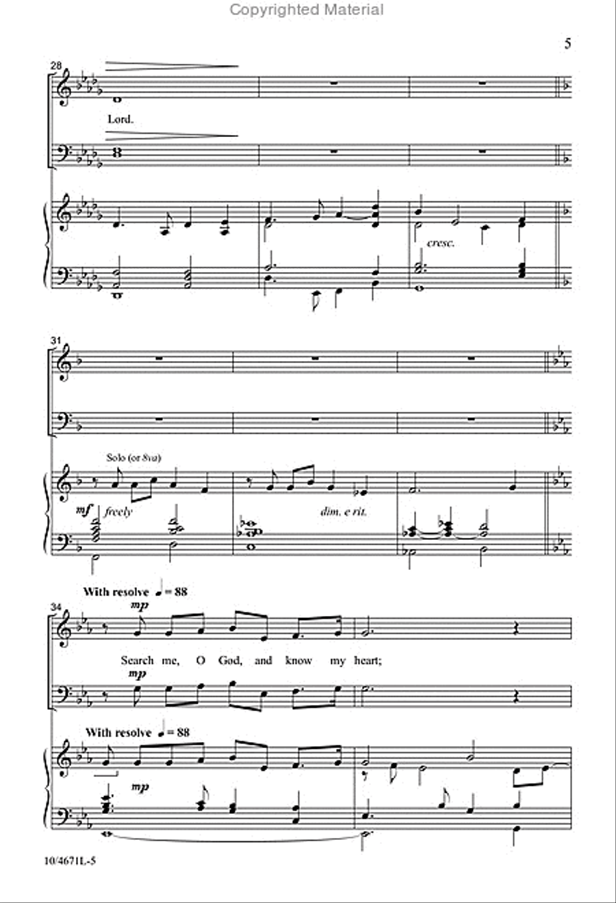 Search Me, O God 4-Part scores gallery preview page 5