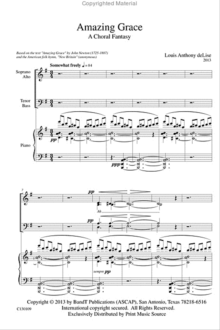 Amazing Grace A Choral Fantasy 4-Part scores gallery preview page 4