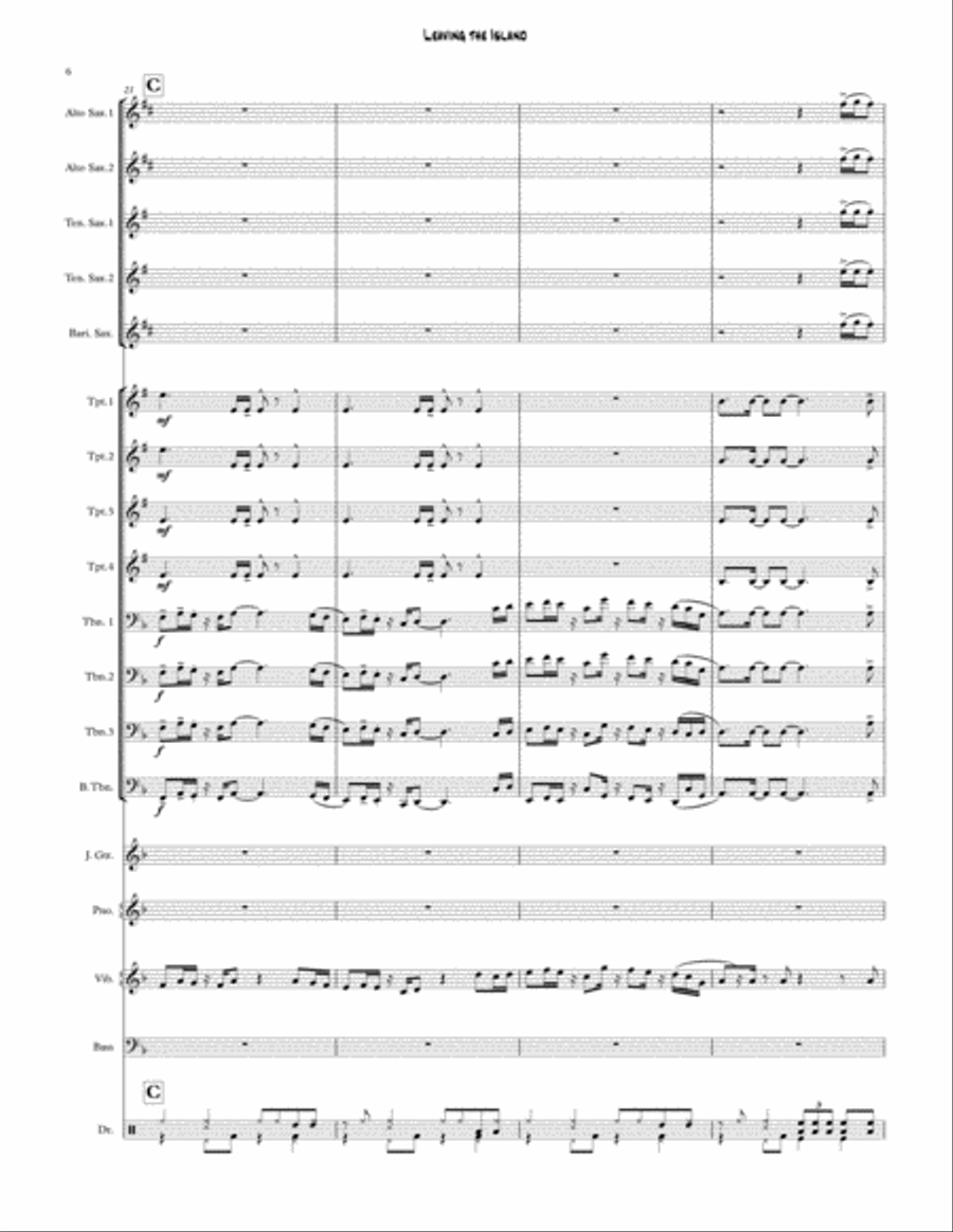 Leaving the Island Leaving the Island Jazz Ensemble scores gallery preview page 6