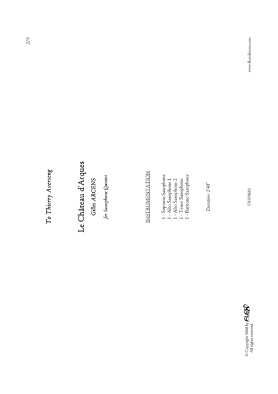 Le Chateau d'Arques Le Chateau d'Arques Saxophone Quintet scores gallery preview page 2