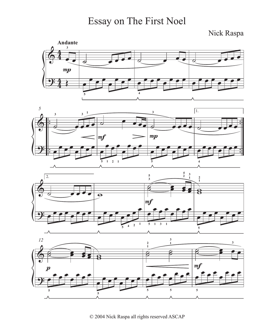 Essay on The First Noel (piano) elementary Piano Method scores gallery preview page 4