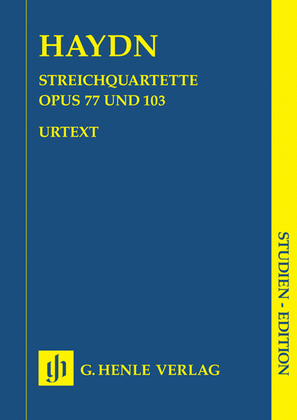Book cover for String Quartets – Volume XI Op. 77 and Op. 103