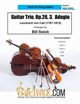 Book cover for Guitar Trio, Op. 26 3. Adagio