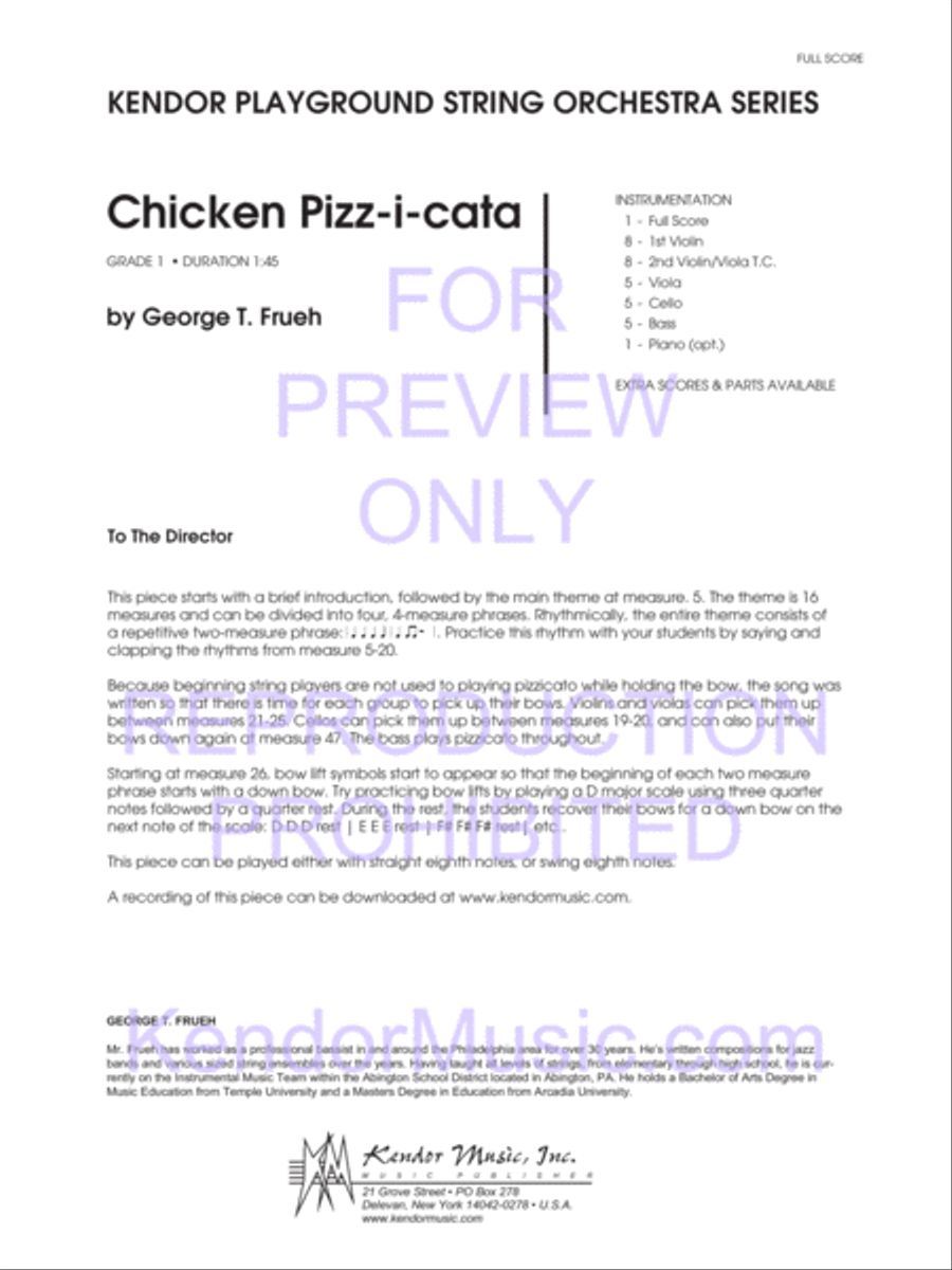 Chicken Pizz-i-cata (Score) String Orchestra scores gallery preview page 2