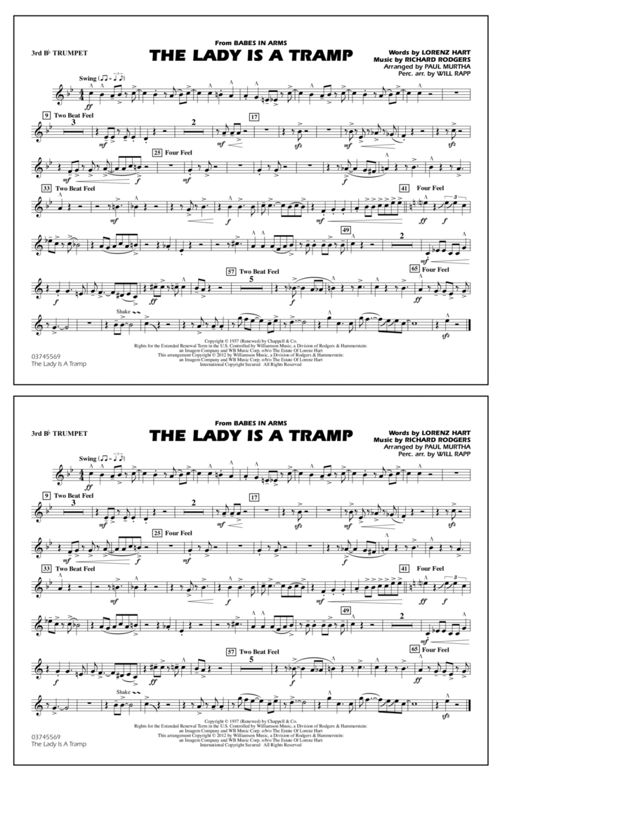 The Lady Is A Tramp - 3rd Bb Trumpet