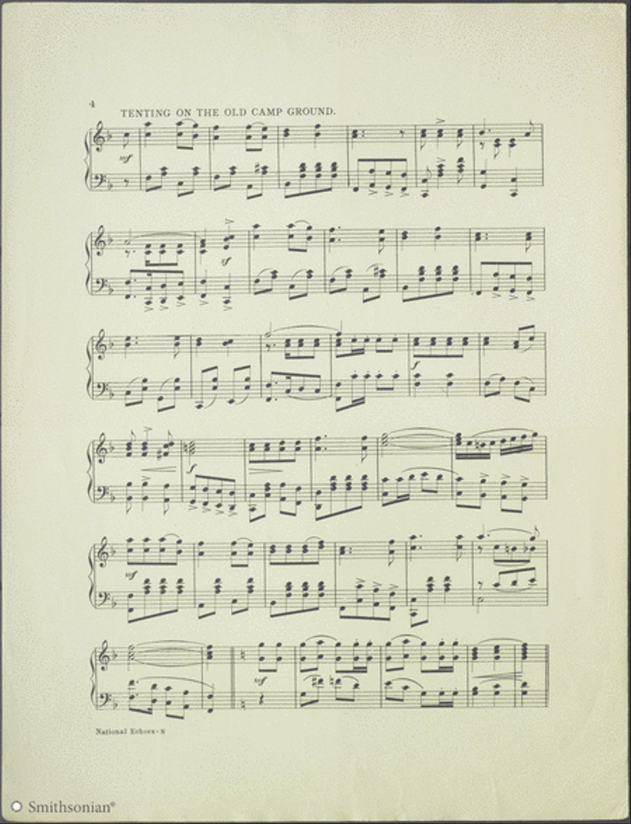 National Echoes March: Medley of Patriotic Airs Piano Solo scores gallery preview page 4