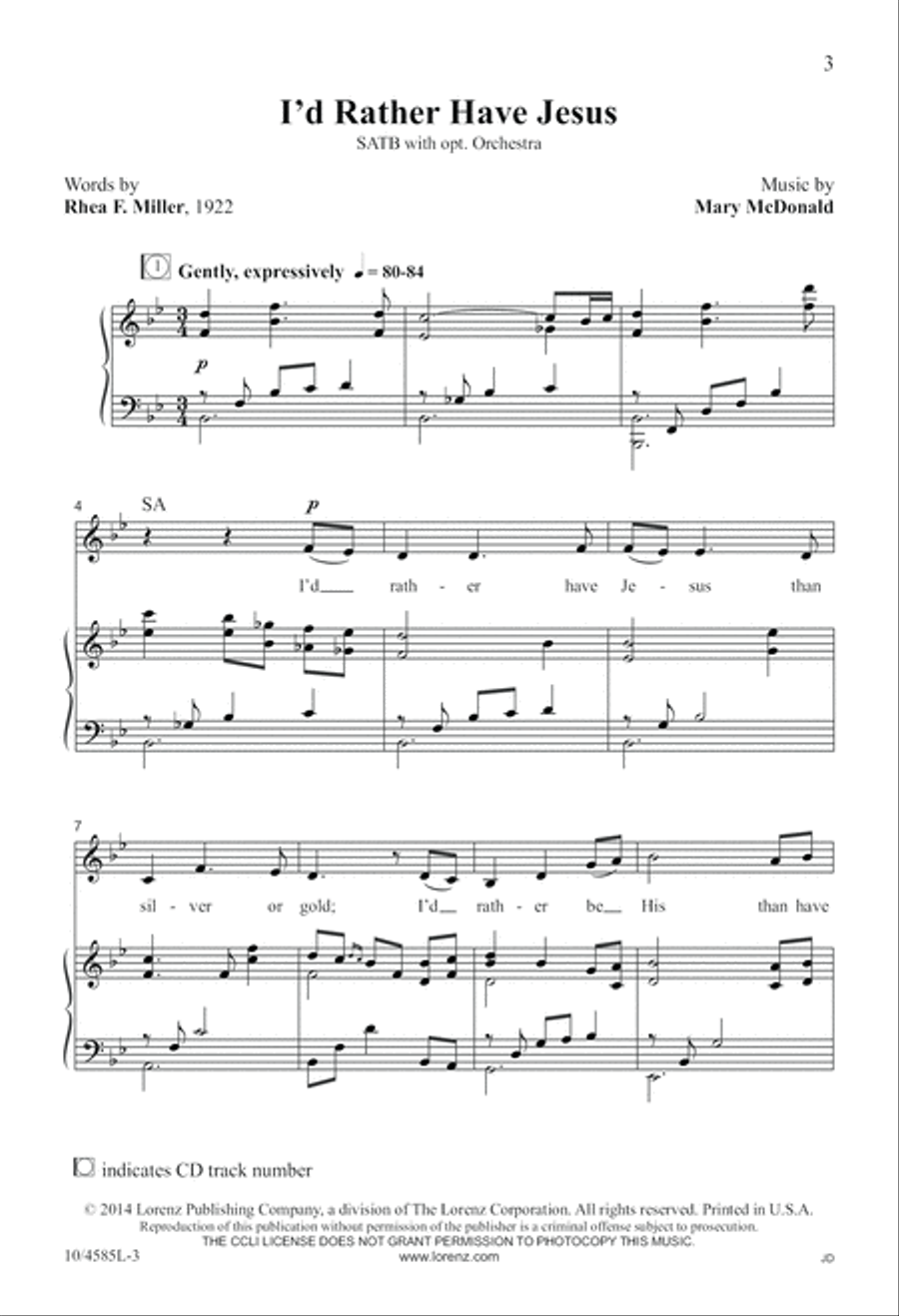 I'd Rather Have Jesus I'd Rather Have Jesus 4-Part scores gallery preview page 4