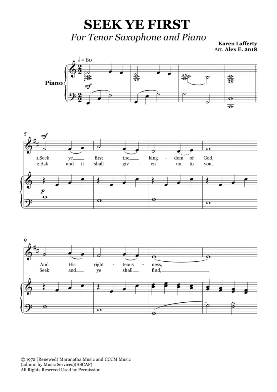 Seek Ye First Chamber Music scores gallery preview page 1